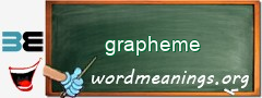 WordMeaning blackboard for grapheme